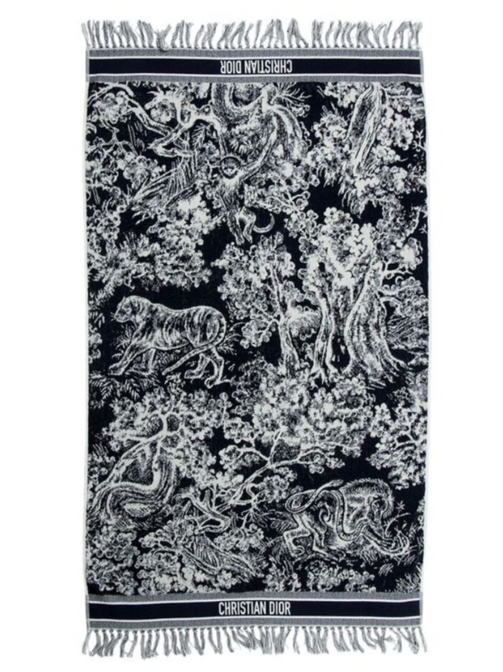 Christian Dior Dioriviera Toile De Jouy Throw Blanket - Grey & White